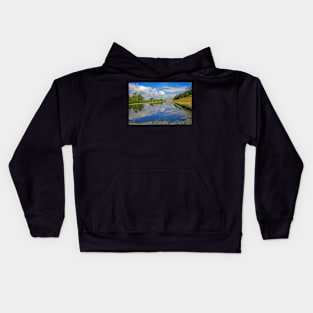 Springtime at Chatsworth, Derbyshire with cloud reflections Kids Hoodie